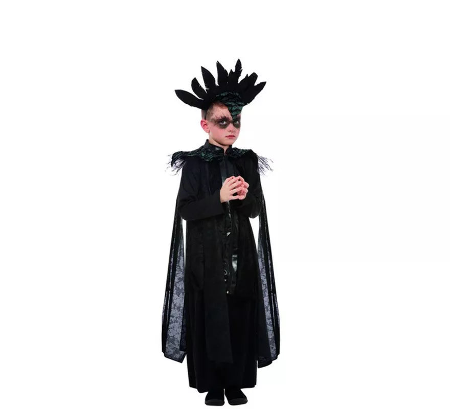 Translation missing: pt-PT.Disfraz de la Príncipe Cuervo Elegante negro para niño