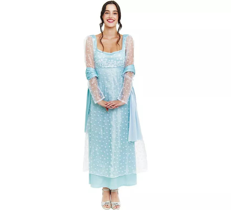 Disfraz de Lady Inglesa azul celeste para mujer