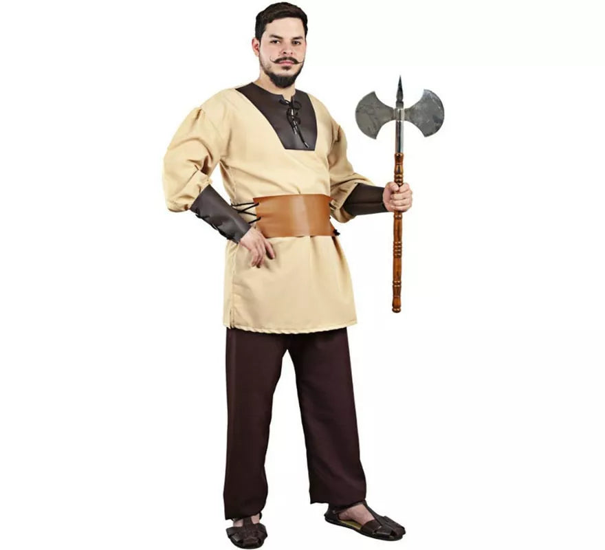 Translation missing: pt-PT.Disfraz de Leñador Medieval con cinturón para hombre