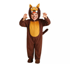 Fato de lobo marrom para menino