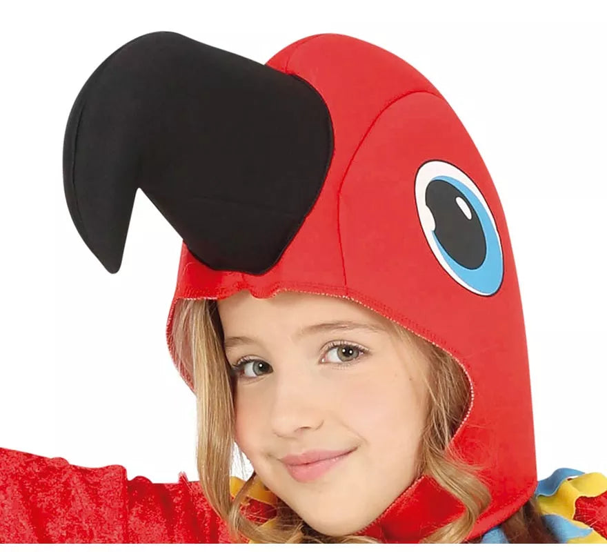 Disfraz de Loro Rojo para niña