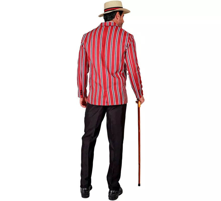Translation missing: pt-PT.Disfraz de los años 20 rojo a rayas para hombre