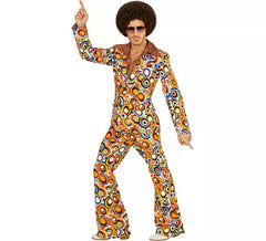Fato dos anos 70 Bolhas multicoloridas para homem