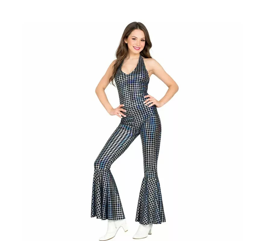 Translation missing: pt-PT.Disfraz de los Años 70 Disco mono a cuadros para mujer