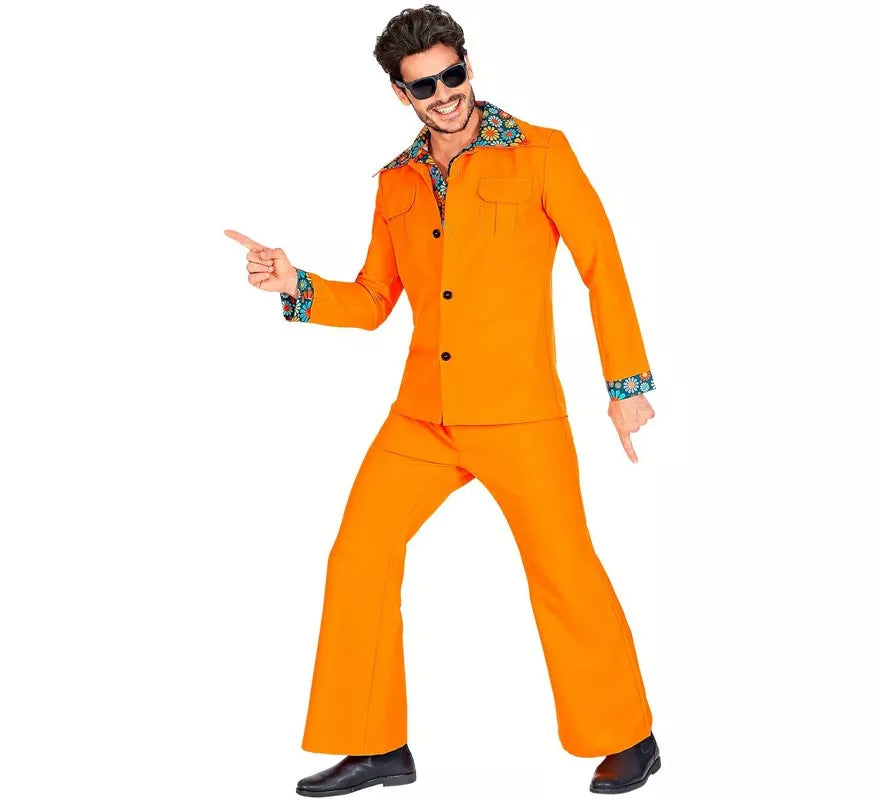 Translation missing: pt-PT.Disfraz de los años 70 Disco naranja para hombre