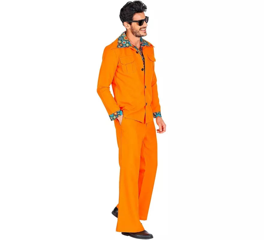 Translation missing: pt-PT.Disfraz de los años 70 Disco naranja para hombre