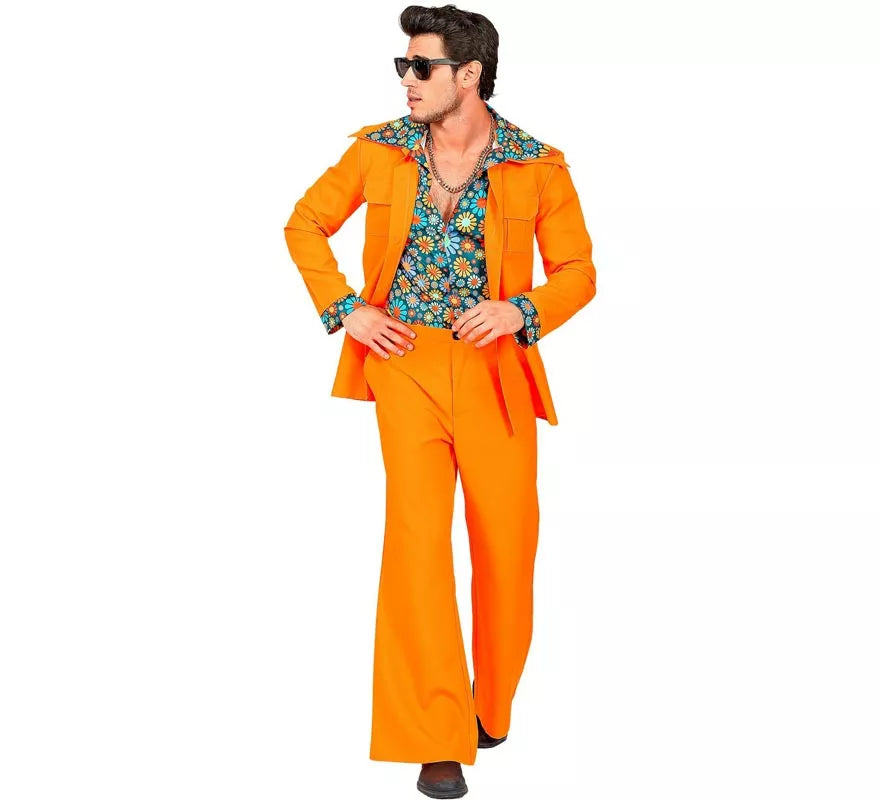 Translation missing: pt-PT.Disfraz de los años 70 Disco naranja para hombre