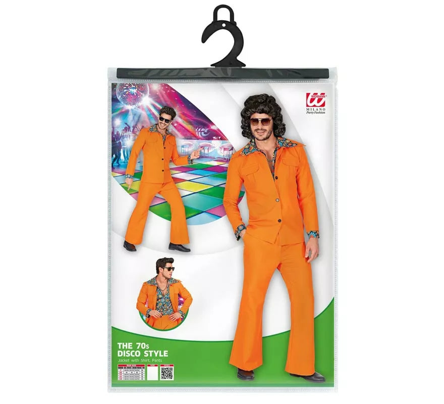 Translation missing: pt-PT.Disfraz de los años 70 Disco naranja para hombre