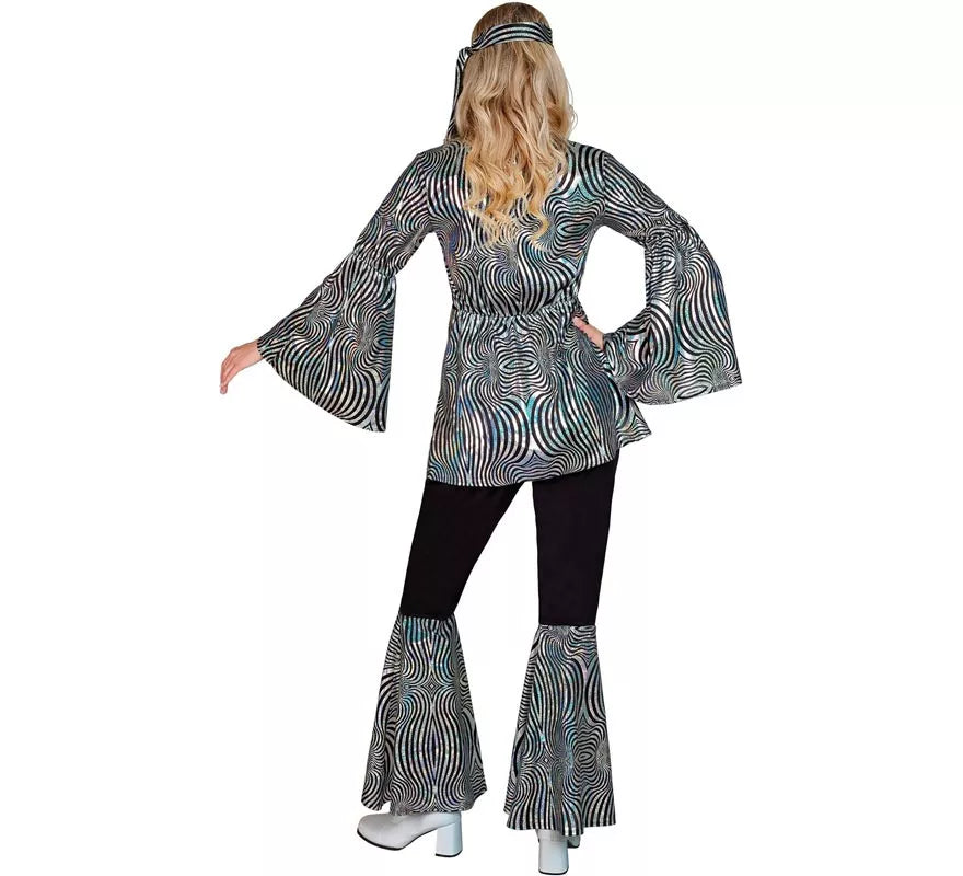 Translation missing: pt-PT.Disfraz de los años 70 Disco Olas plateadas para mujer