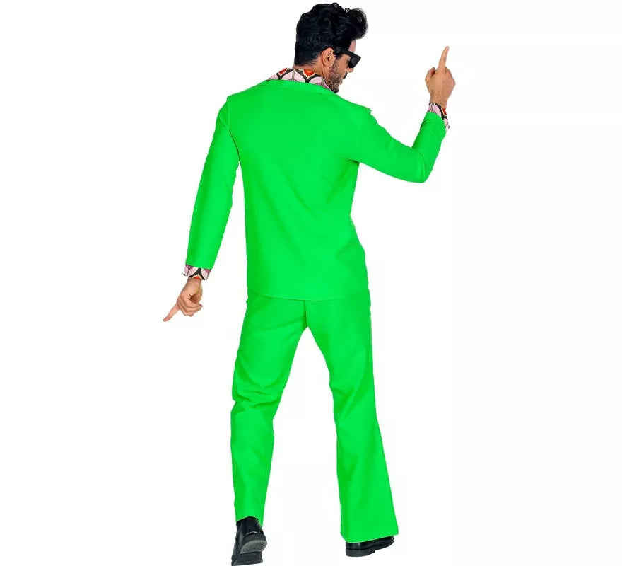 Disfraz de los años 70 Disco verde neón para hombre