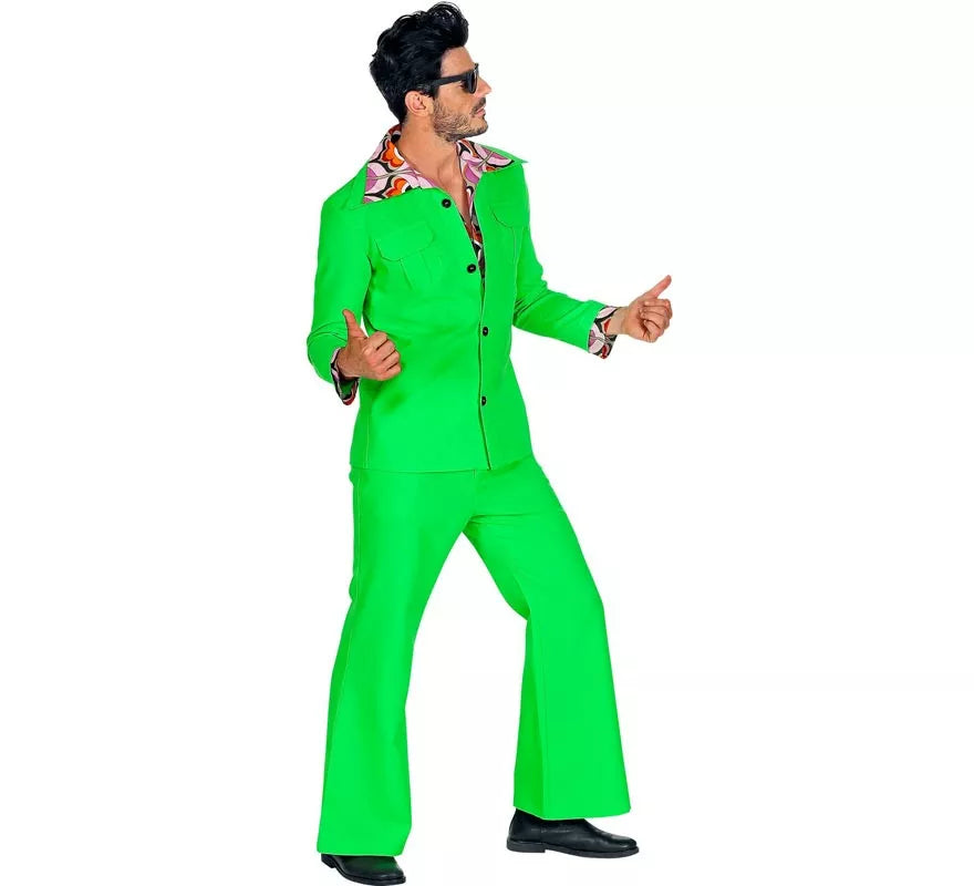 Translation missing: pt-PT.Disfraz de los años 70 Disco verde neón para hombre