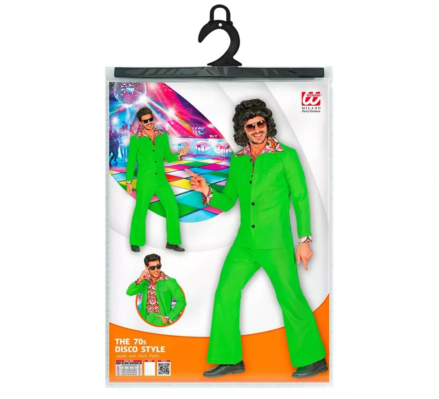 Translation missing: pt-PT.Disfraz de los años 70 Disco verde neón para hombre