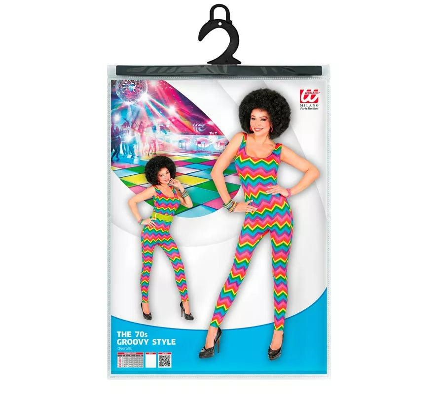 Translation missing: pt-PT.Disfraz de los Años 70 Ondas multicolor para mujer