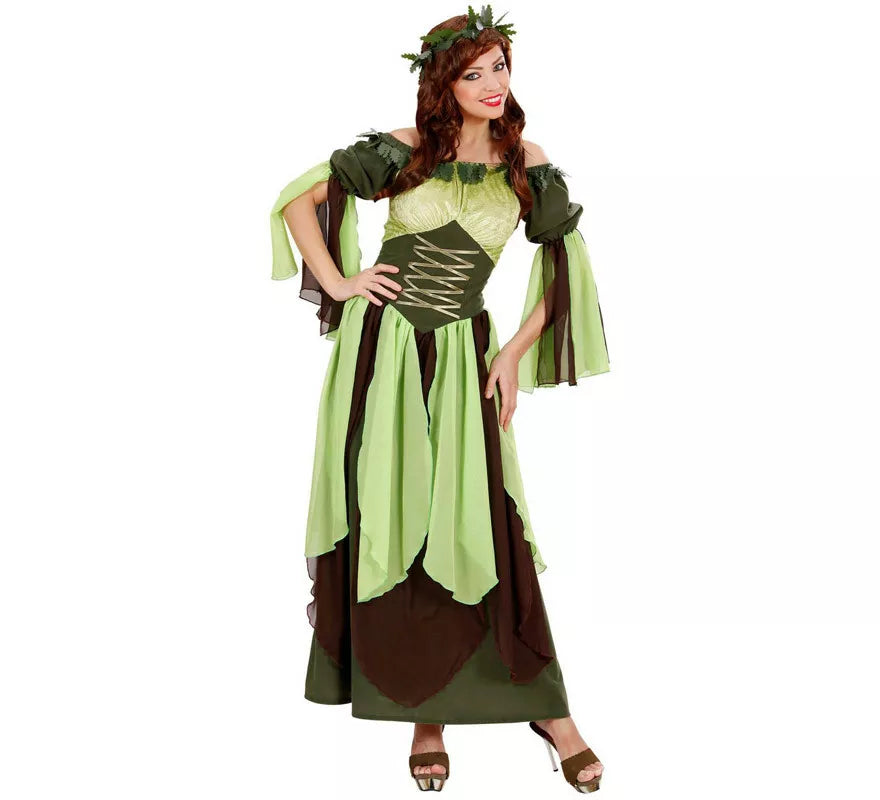 Translation missing: pt-PT.Disfraz de Madre Naturaleza Verde Medieval para mujer