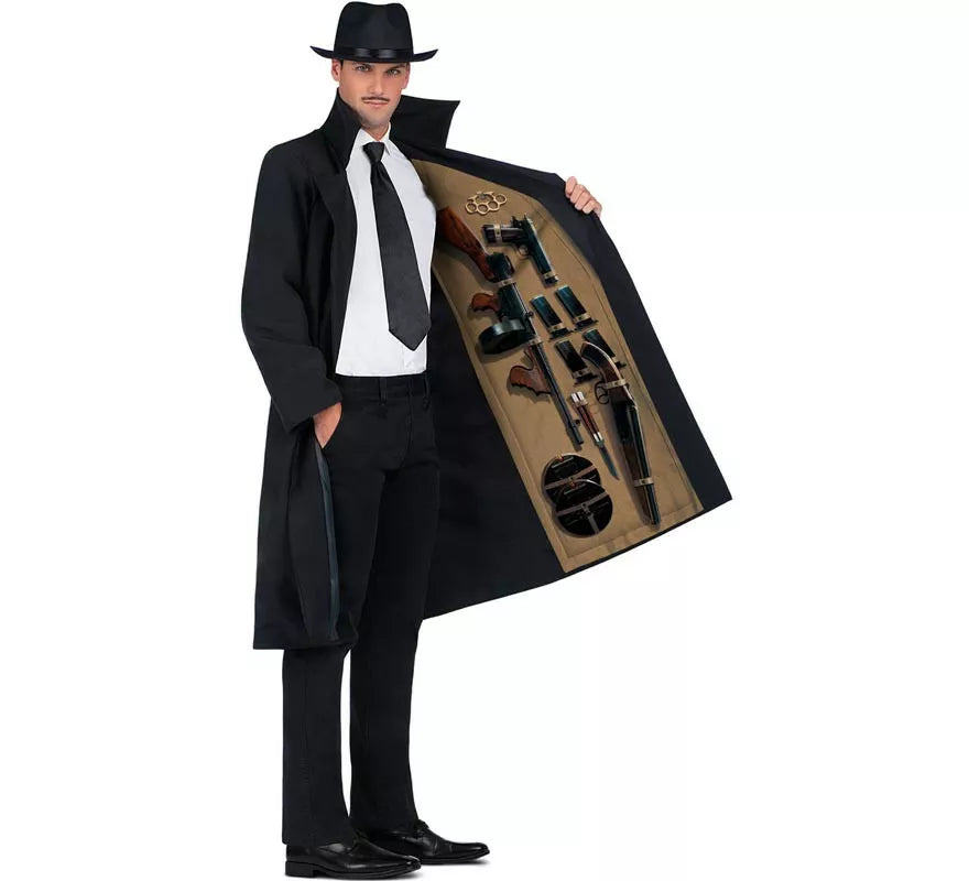 Translation missing: pt-PT.Disfraz de Mafioso años 70 con sombrero para hombre