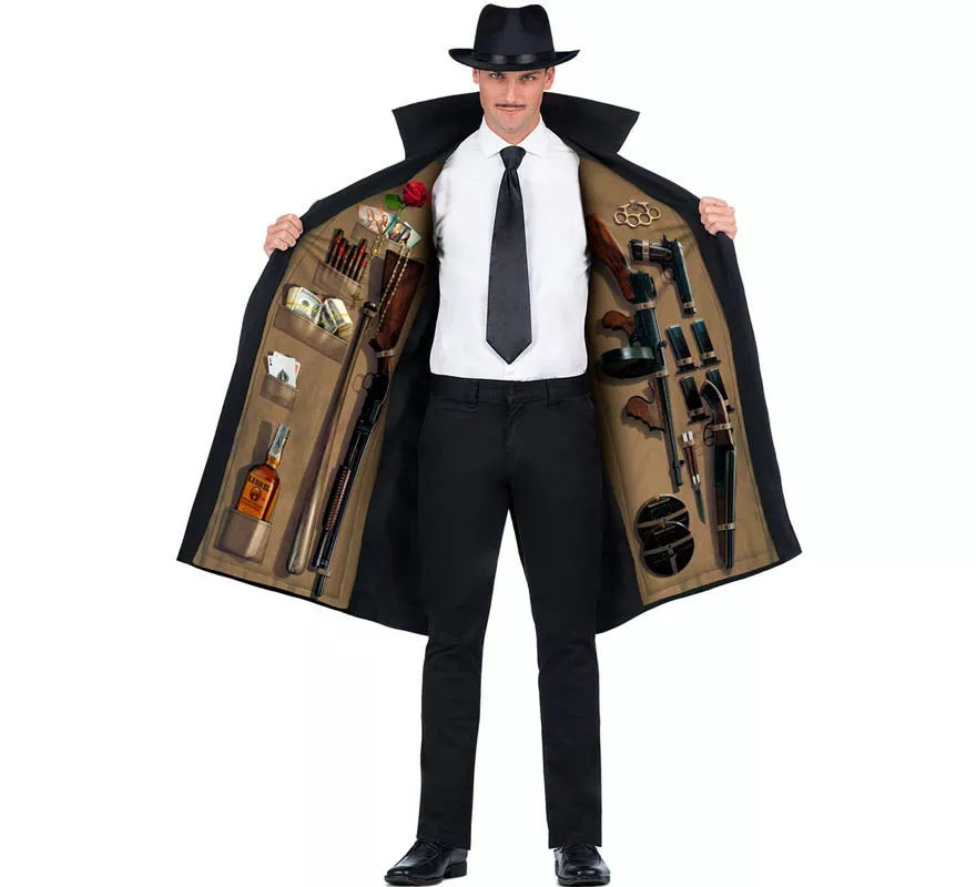 Translation missing: pt-PT.Disfraz de Mafioso años 70 con sombrero para hombre