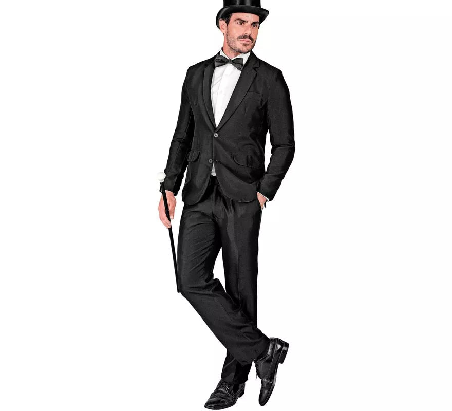 Translation missing: pt-PT.Disfraz de Mafioso elegante negro para hombre
