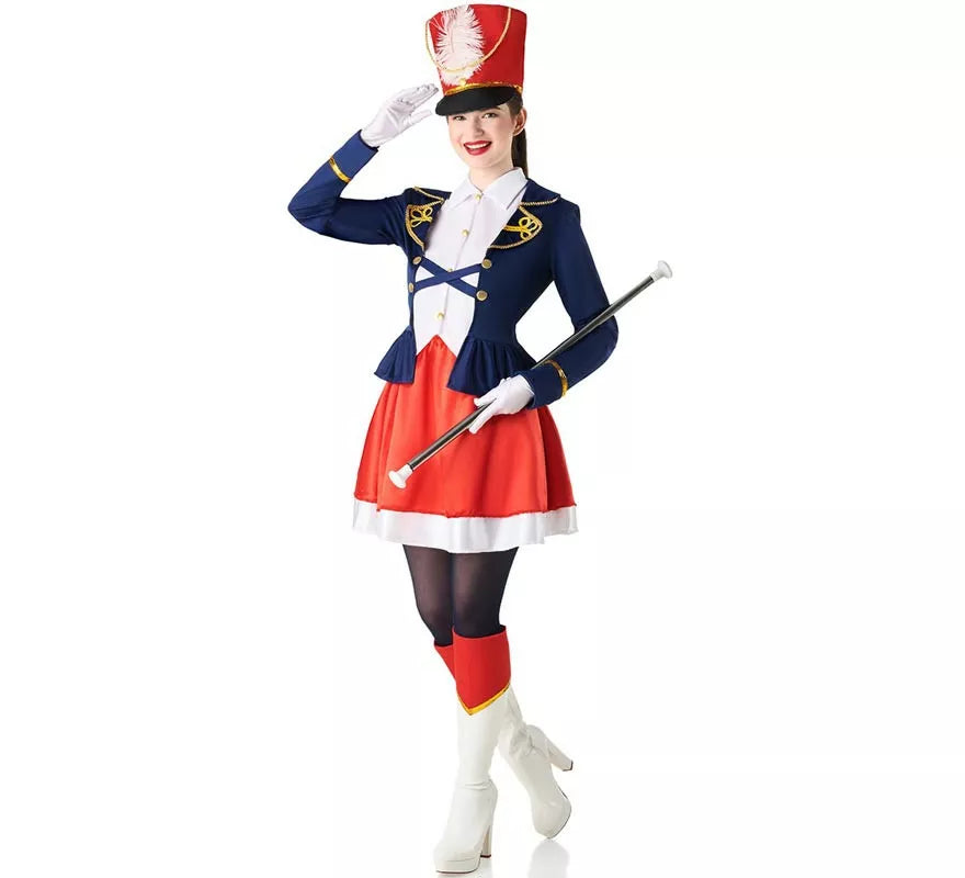 Translation missing: pt-PT.Disfraz de Majorette clásico tricolor para mujer