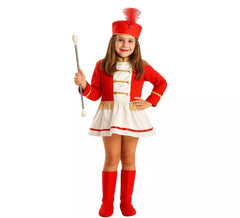 Fato de Majorette vermelho para menina