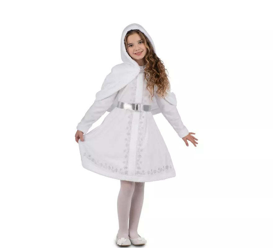 Translation missing: pt-PT.Disfraz de Mamá Noel blanca con capucha para niña