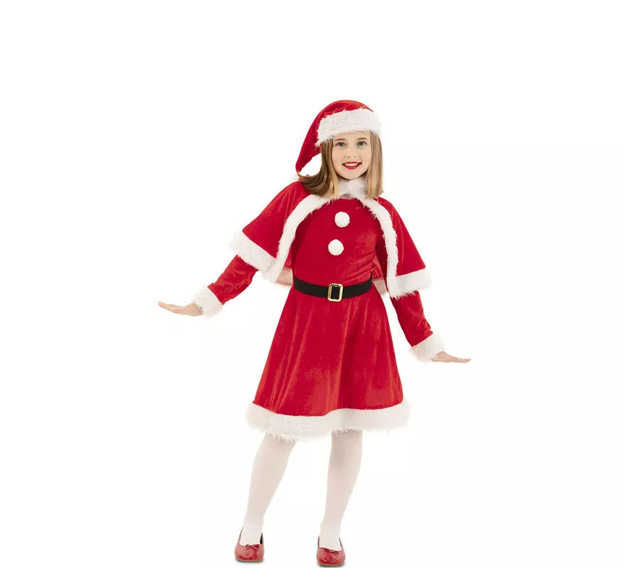 Translation missing: pt-PT.Disfraz de Mama Noel Clásico con gorro para niña