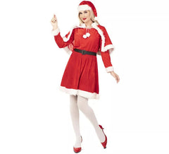 Fato de mãe natal com capa para mulher