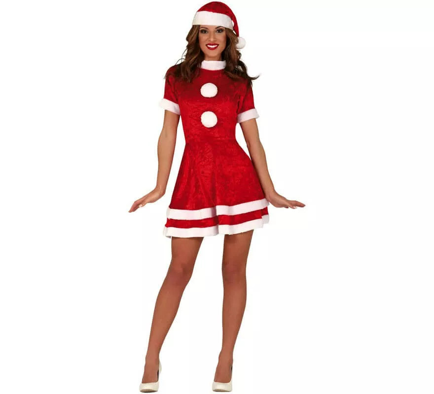 Translation missing: pt-PT.Disfraz de Mamá Noel Corto para mujer