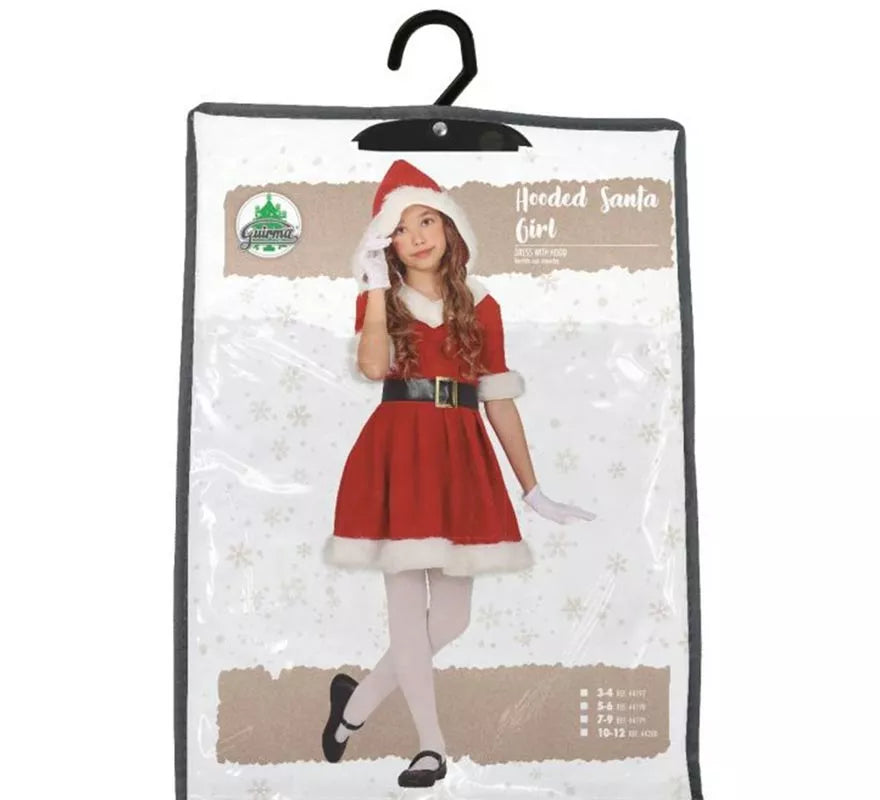 Translation missing: pt-PT.Disfraz de Mamá Noel en vestido con capucha para niña