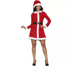 Fato de mãe natal com vestido de gola para mulher