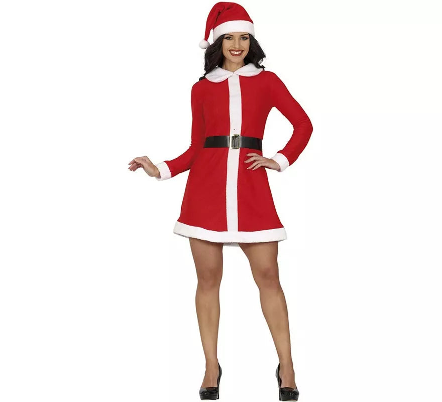 Translation missing: pt-PT.Disfraz de Mamá Noel en vestido con cuello para mujer