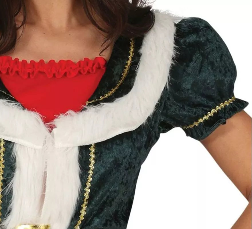 Translation missing: pt-PT.Disfraz de Mamá Noel verde con chaqueta para mujer