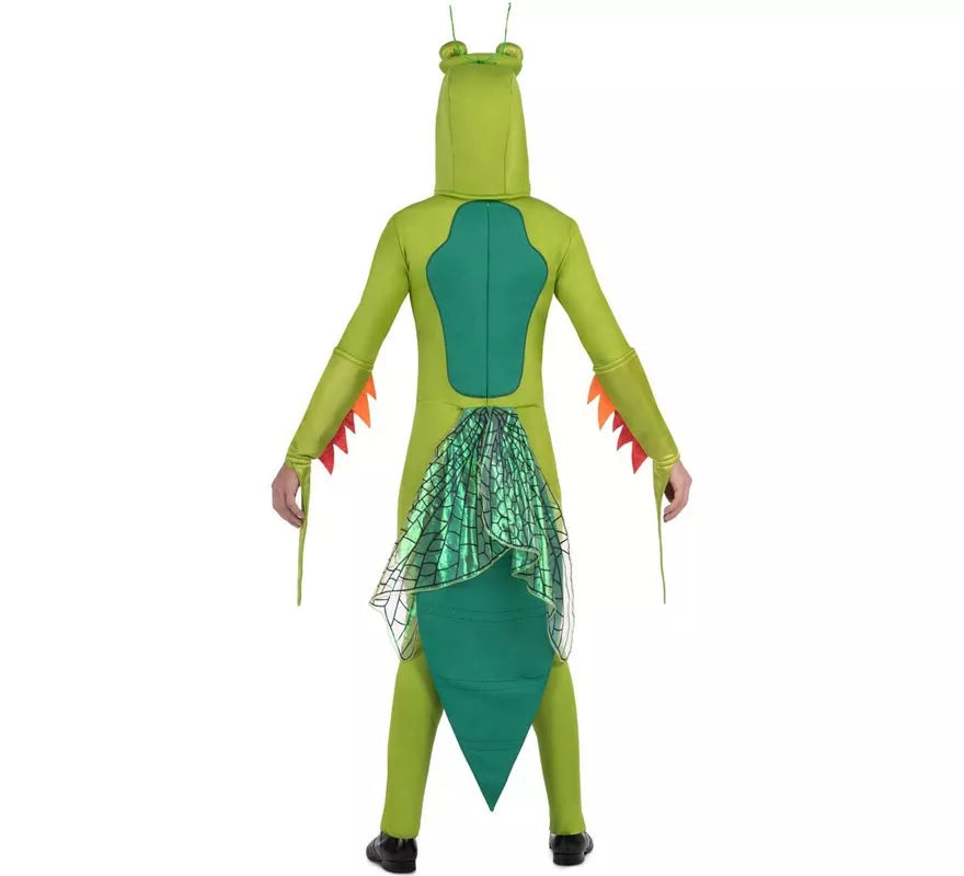 Translation missing: pt-PT.Disfraz de Mantis verde con capucha y alas para adulto