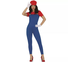 Fato de maquinista de trem vermelho para mulher