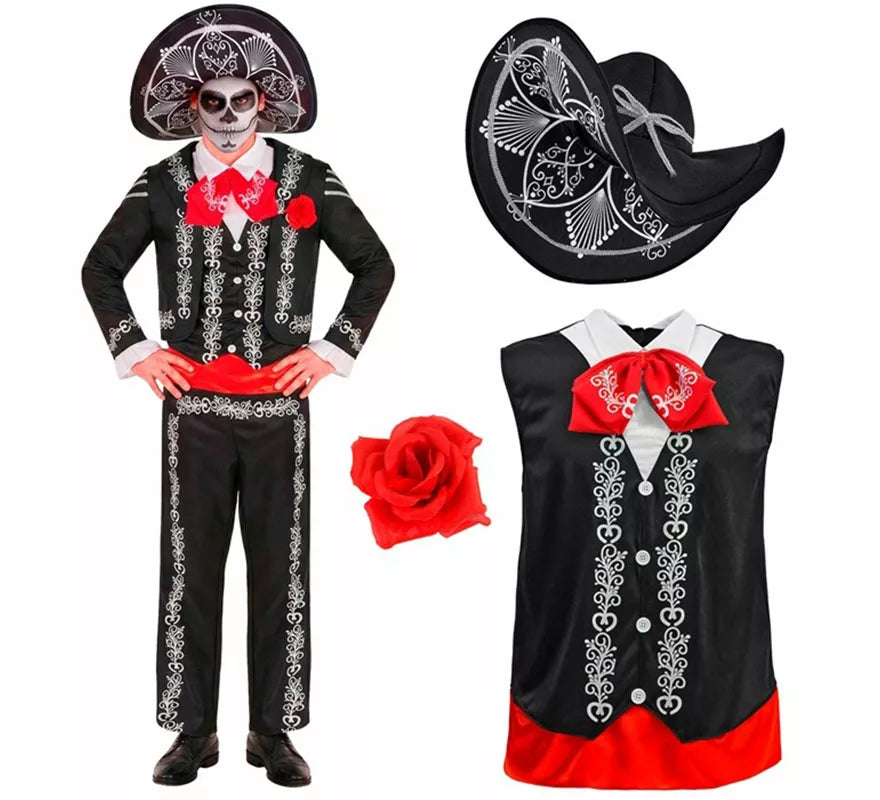 Translation missing: pt-PT.Disfraz de Mariachi Día de los Muertos para hombre