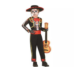 Fato de esqueleto Mariachi para criança