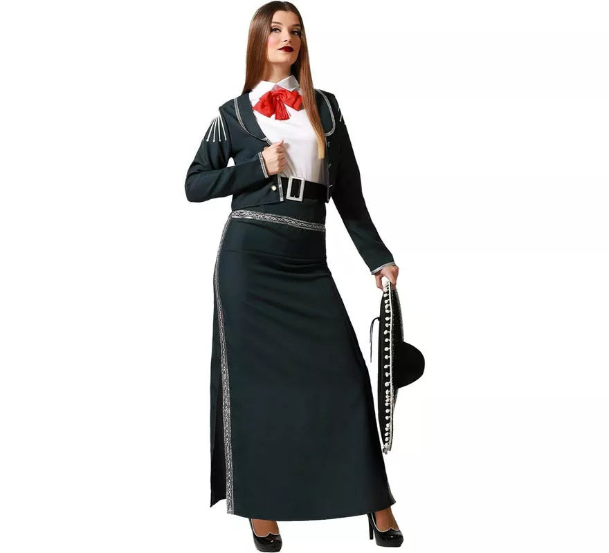 Translation missing: pt-PT.Disfraz de Mariachi falda negra con cinturón para mujer