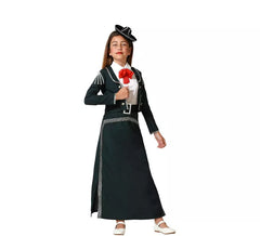 Fato de mariachi saia preta com cinto para menina