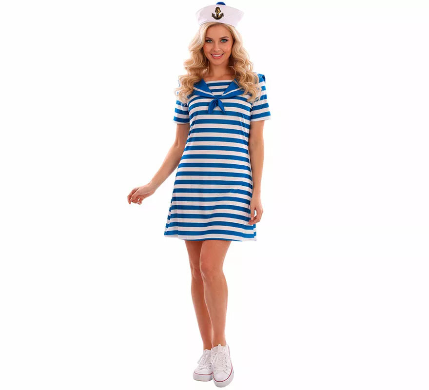 Translation missing: pt-PT.Disfraz de Marinera azul a rayas para mujer