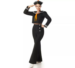 Fato de Marinheiro Preto com Calça para Mulher