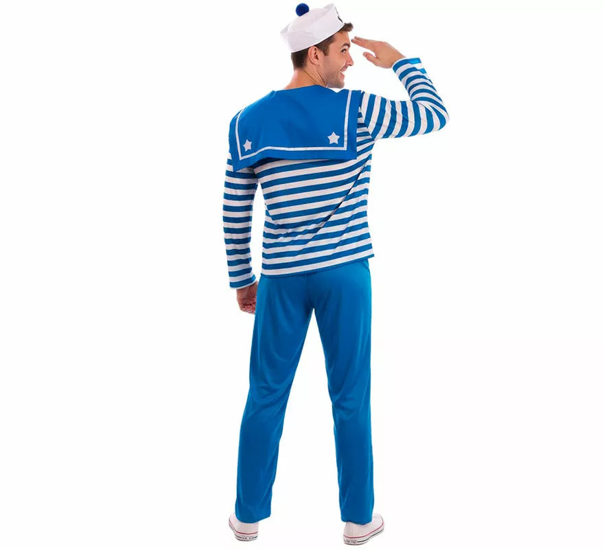 Translation missing: pt-PT.Disfraz de Marinero azul a rayas para hombre