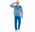 Disfraz de Marinero azul a rayas para hombre