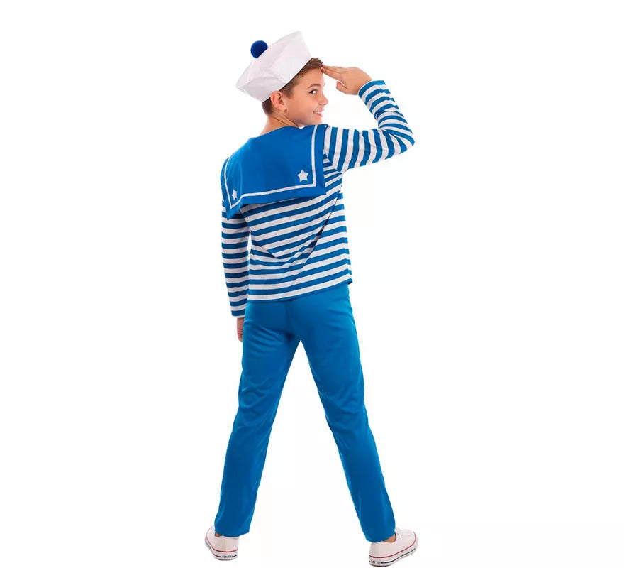 Translation missing: pt-PT.Disfraz de Marinero azul a rayas para niño