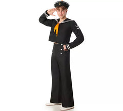 Fato de marinheiro preto com calças para homem
