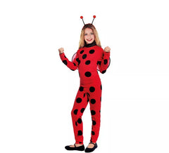 Fato de joaninha com bolinhas pretas para menina
