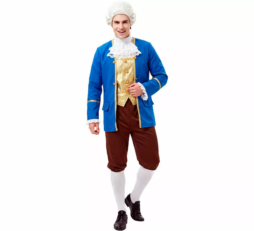Translation missing: pt-PT.Disfraz de Marqués de Época azul para hombre
