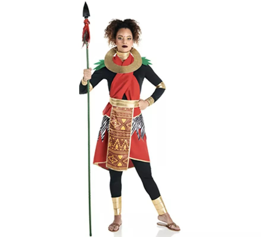 Translation missing: pt-PT.Disfraz de Masai Africana rojo elegante para mujer