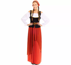 Fato de estalajadeiro medieval para mulher