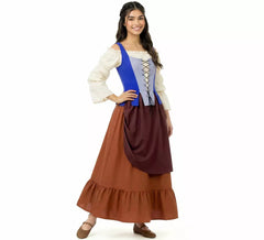 Fato de estalajadeiro medieval para mulher