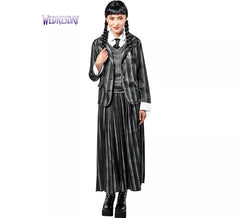 Fato escolar da família Addams às quartas-feiras para mulher