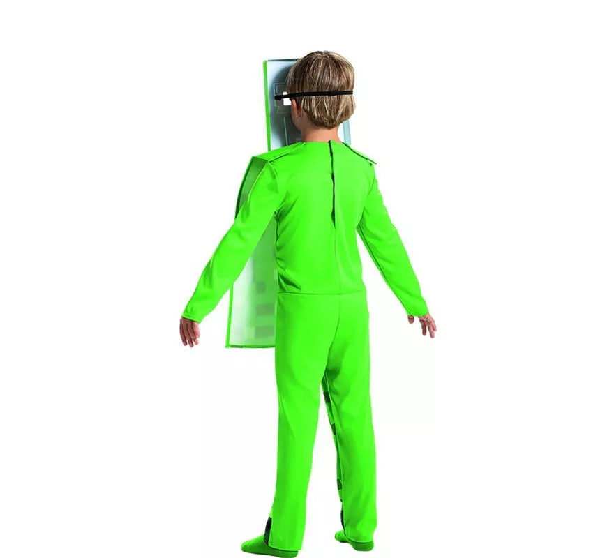 Translation missing: pt-PT.Disfraz de Minecraft Creeper verde para niño